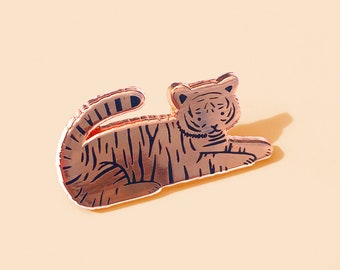 Tiger Enamel Pin - Cute Animal Pin, Pin Badge, Hard Enamel Pin, Animal Brooch, Lapel Pin, Small Gift, Jungle Animal, Tiger Lover Gift