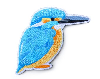 Kingfisher - Woven Iron-on Patch