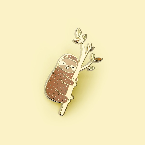 Sloth Enamel Pin - Cute Animal Pin, Pin Badge, Hard Enamel Pin, Animal Brooch, Lapel Pin, Small Gift, Jungle Animal
