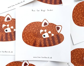 Red Panda Sticker - Kiss-Cut, Cute Sleepy Animal, Fun Accessory, Jungle, Vinyl Decal, Sticker for Laptops, Water Bottles and Scrapbooks