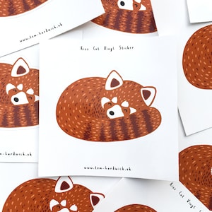 Roter Panda Aufkleber - Kiss-Cut, süßes verschlafenes Tier, lustiges Accessoire, Dschungel, Vinyl Aufkleber, Aufkleber für Laptops, Wasserflaschen und Scrapbooks