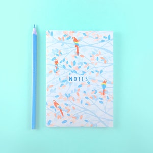 Pocket Notebook - Macaws Illustration, Pocket-Sized Book, Bird Illustration, Jungle Animals, Stationary, Journal, Recycled, Eco-Friendly