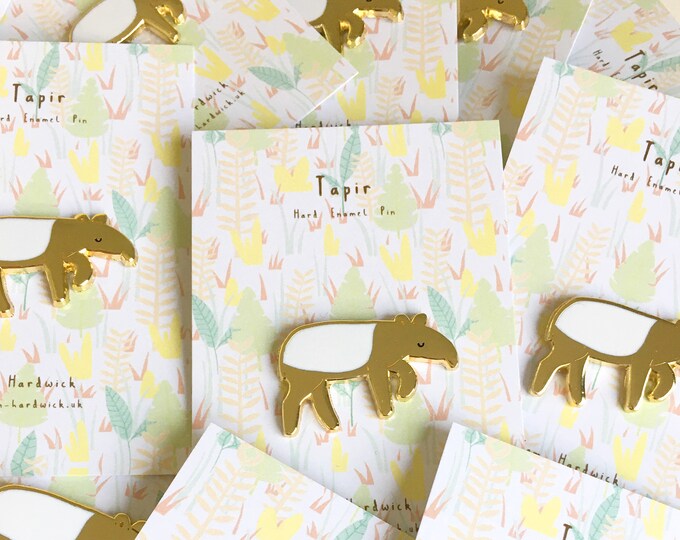 Tapir Pin Tapir Enamel Pin SECONDS Sale - Cute Jungle Animal, Gold Hard Enamel ...