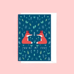 Vous êtes ma carte de voeux préférée - carte de Saint-Valentin, illustration de renard, carte d'anniversaire, pour lui ou pour elle, carte de meilleurs amis, carte d'amour