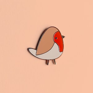 Robin Enamel Pin - Hard Enamel Pin, Bird Pin Badge, Cute Animal Brooch, Pin, Garden Bird, Lapel Pin, Small Gift, Woodland Animal