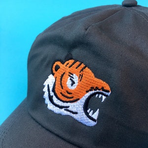 Embroidered Tiger Cap Dark Grey Coloured Animal Hat, Baseball Cap, Dad Hat, Animal Apparel, Velcro Strap, Animal Lover Gift Idea image 5
