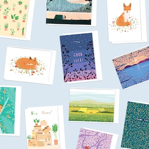 Mélangez et assortissez les cartes de voeux - Lot de 3, 6 ou 10 - Paquet de cartes, emballage multiple, cartes Animaux, cartes vierges, cartes de cérémonie, emballage sans plastique