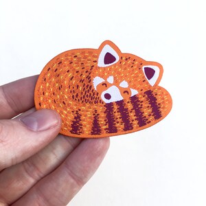 Red Panda Patch - Woven Iron-on Patch, Red Panda Illustration, Cute ...