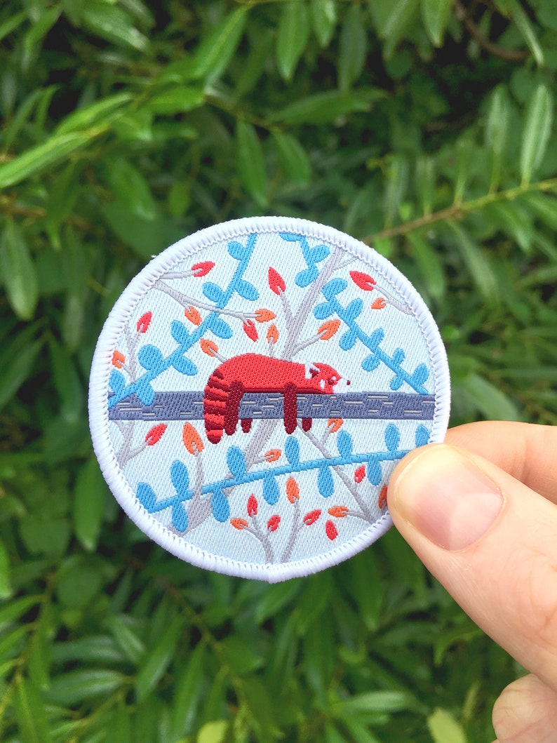 Red Panda Patch Woven Iron-on Patch Cute Animal | Etsy