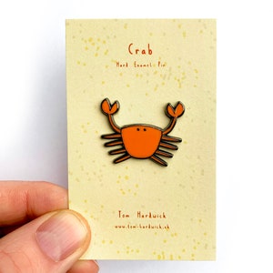 Red Crab Enamel Pin Cute Animal Pin, Hard Enamel Pin, Ocean Animal, Lapel Pin Badge, Cancer Sign, Cute Crustacean image 5