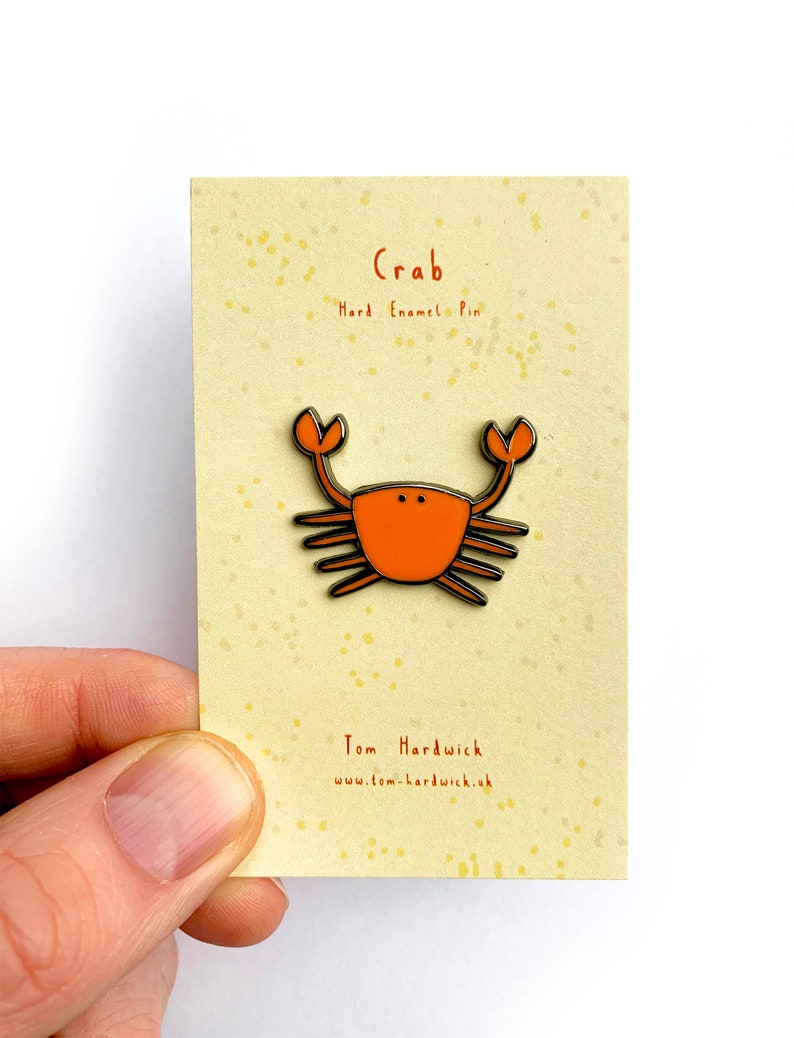 Red Crab Enamel Pin Cute Animal Pin, Hard Enamel Pin, Ocean Animal, Lapel Pin Badge, Cancer Sign, Cute Crustacean image 5