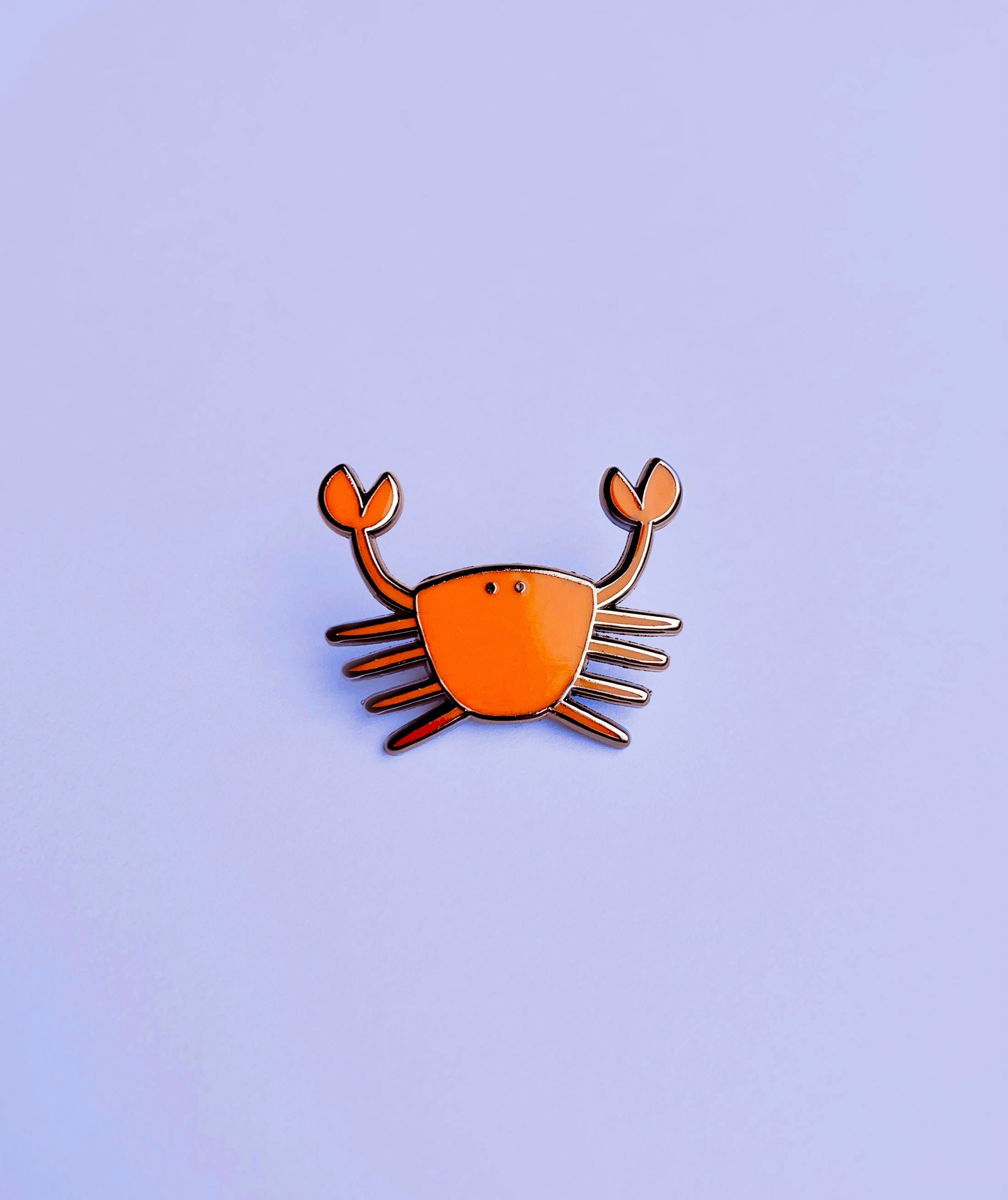 Red Crab Enamel Pin - Cute Animal Pin, Hard Ocean Animal, Lapel Badge, Cancer Sign, Crustacean
