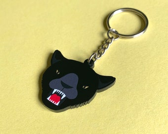 Black Panther Keyring - Black Animal Keychain, Fun Jungle Animal, Gift for Kids, Small Children's Accessory, Zoo Animal