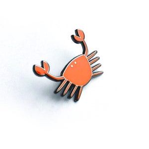 Red Crab Enamel Pin Cute Animal Pin, Hard Enamel Pin, Ocean Animal, Lapel Pin Badge, Cancer Sign, Cute Crustacean image 2