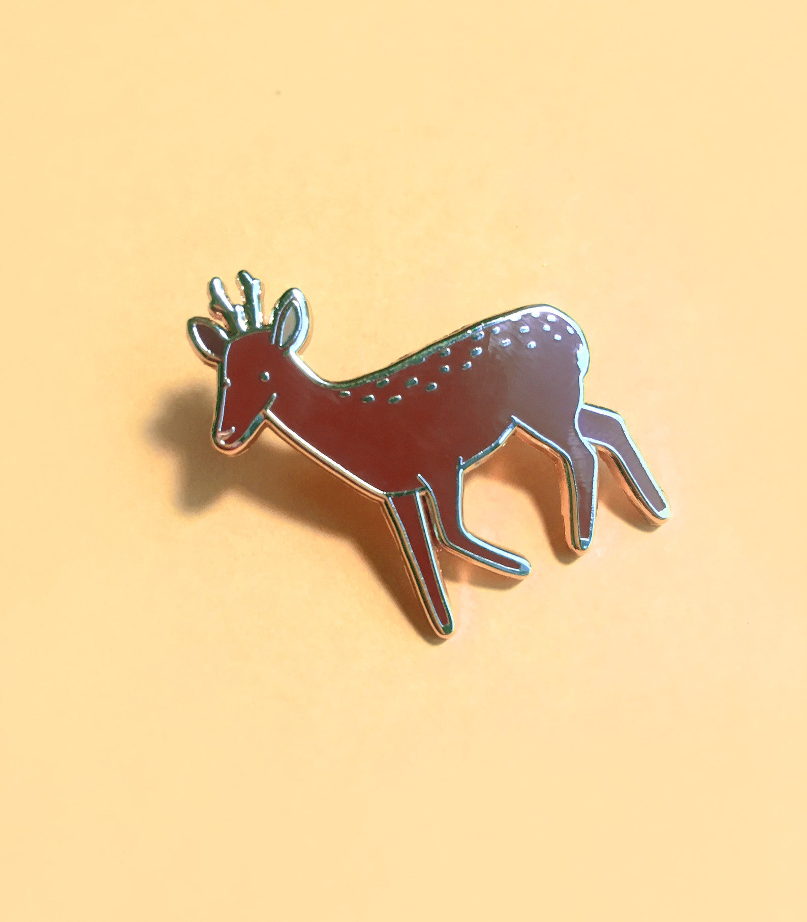 Deer Enamel Pin Woodland Animal Pin Badge Hard Enamel Pin - Etsy