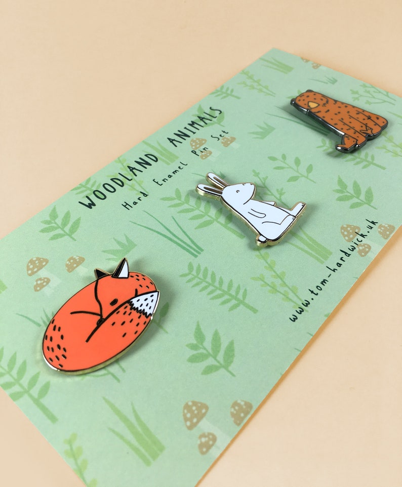 Woodland Animals Pin Set Mix and Match Cute Animal Pins, Pin Badge, Hard Enamel Pin, Animal Brooch, Lapel Pin, Gift Set image 2