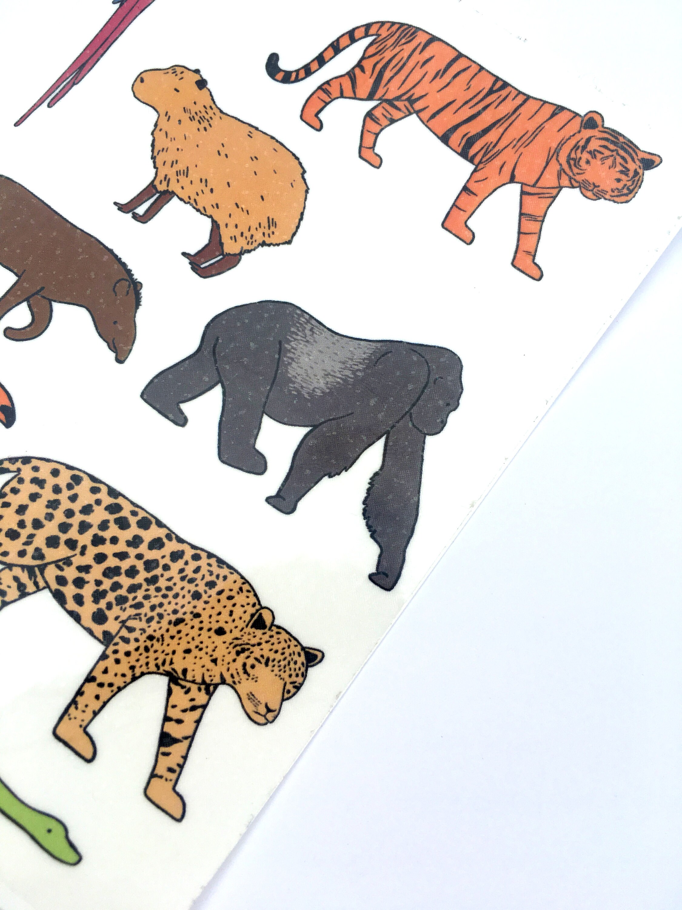 Jungle Animals Temporary Tattoo Sheet Wildlife Illustration - Etsy Norway