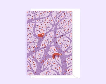 Red Panda Greetings Card - Blank Inside