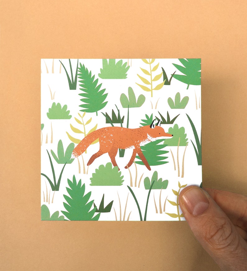 Forest Animals Postcard Set 40% goes to WWF Charity Square Mini Print Pack, Jungle Animal Illustration, Wildlife Cards, Nursery Prints image 6