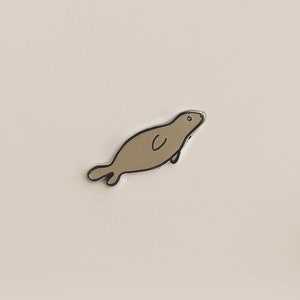 Seal Enamel Pin - Cute Ocean Animal Pin, Hard Enamel Pin, Lapel Pin Badge, Seal Gift, Sea Lover Gift, Grey Animal Brooch