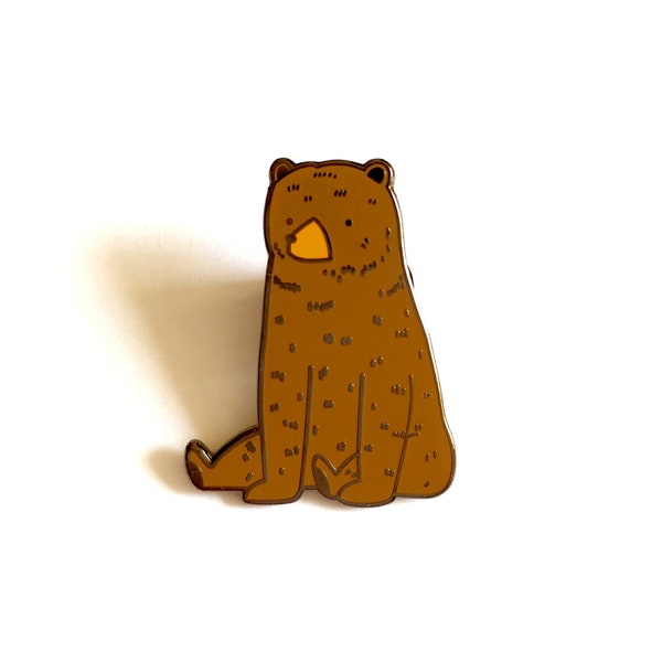 Brown Bear Enamel Pin - Cute Animal Pin, Pin Badge, Hard Enamel Pin, Animal Brooch, Lapel Pin, Small Gift, Woodland Animal