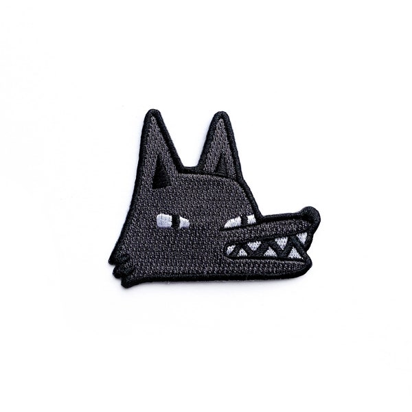 Wolf Patch - Embroidered Iron-on Patch, Wolf Illustration, Cute Animal Patch, Animal Gift, Angry Wolf, Clothes Accessory