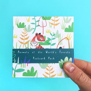 Forest Animals Postcard Set 40% goes to WWF Charity Square Mini Print Pack, Jungle Animal Illustration, Wildlife Cards, Nursery Prints image 4