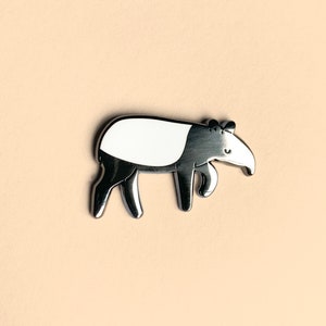 Tapir Enamel Pin - Cute Animal Pin, Pin Badge, Hard Enamel Pin, Animal Brooch, Lapel Pin, Small Gift, Jungle Animal Gift