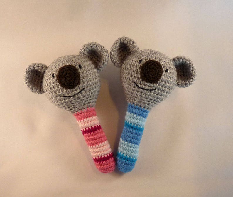 Crochet Koala Baby Toy Amigurumi Koala Aussie Baby Gift Australian Animal Australian Made Koala Baby Rattle