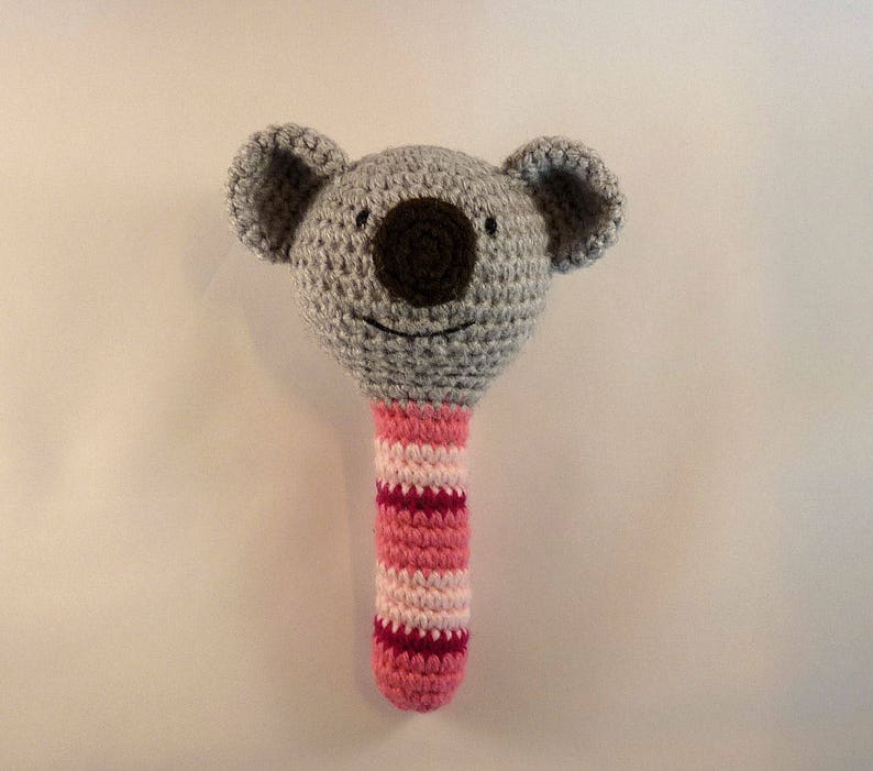Crochet Koala Baby Toy Amigurumi Koala Aussie Baby Gift Australian Animal Australian Made Koala Baby Rattle