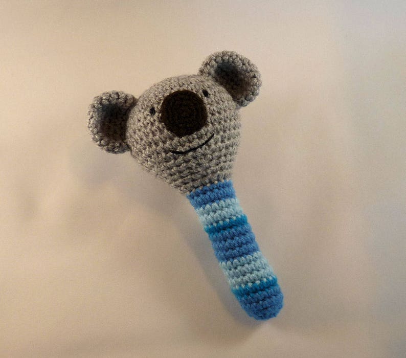 Crochet Koala Baby Toy Amigurumi Koala Aussie Baby Gift Australian Animal Australian Made Koala Baby Rattle