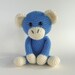 Blue Amigurumi Monkey, Crochet Toy Monkey, Australian Made Hand Made Toy