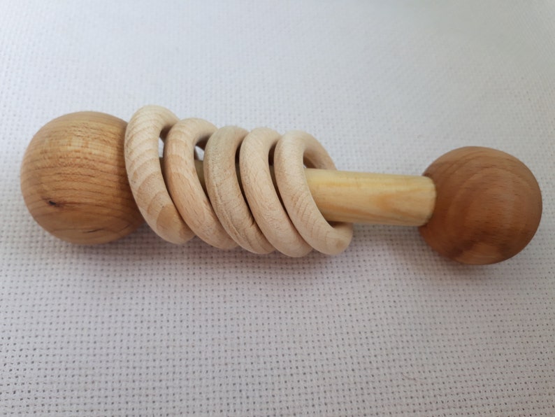 Wooden Rattle Baby Rattle Gender Neutral Gift Montessori toy Organic Baby Toy Wooden Rattle Toy