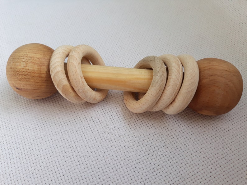 Wooden Rattle Baby Rattle Gender Neutral Gift Montessori toy Organic Baby Toy Wooden Rattle Toy