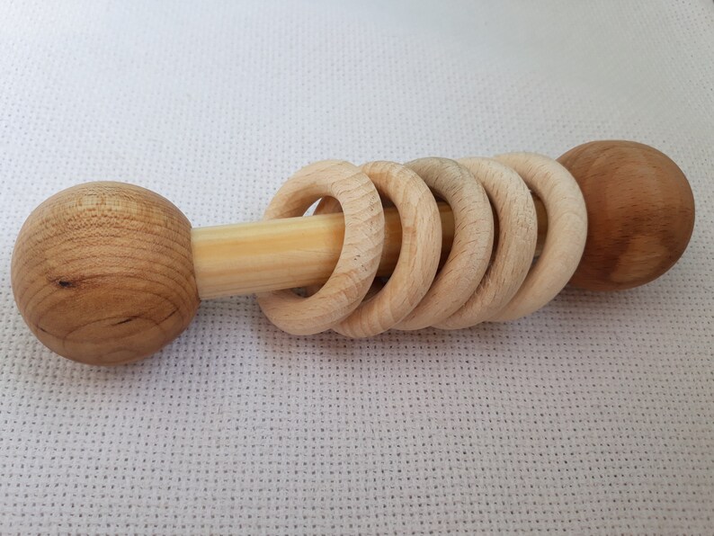 Wooden Rattle Baby Rattle Gender Neutral Gift Montessori toy Organic Baby Toy Wooden Rattle Toy