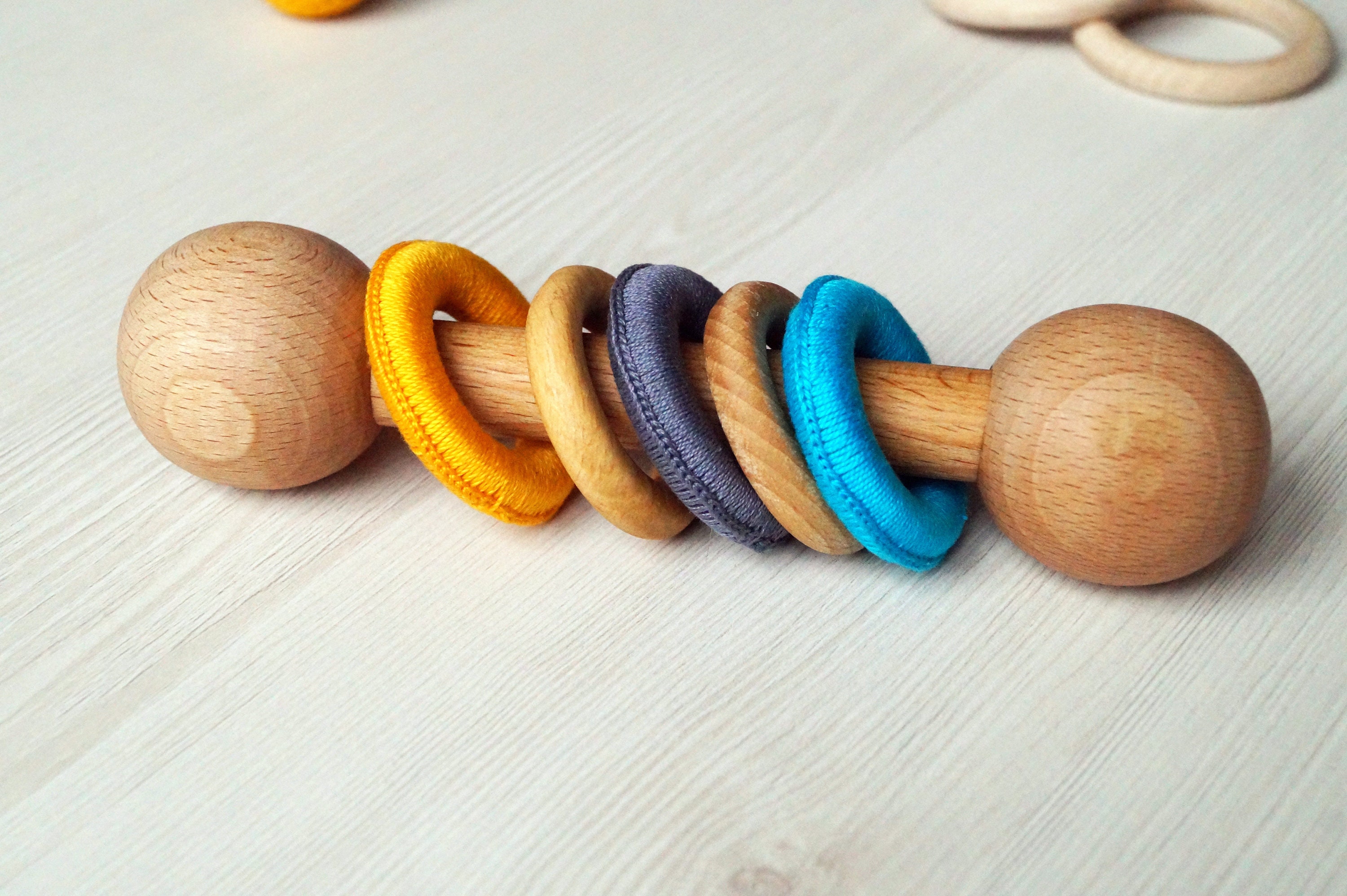 Wooden Rattle Baby Rattle Gender Neutral Gift Montessori Etsy
