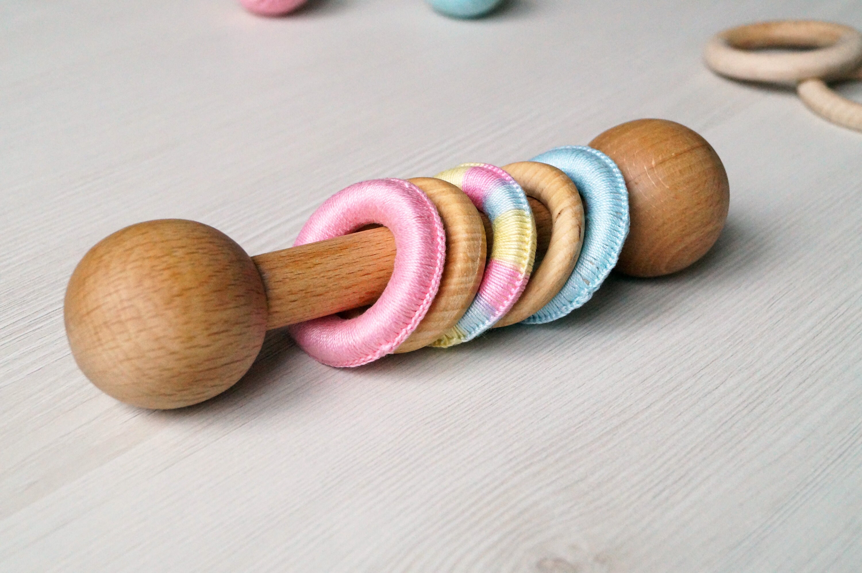 Wooden Rattle Baby Rattle Gender Neutral Gift Montessori Etsy