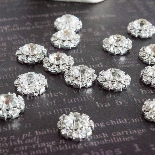 Rijnsteen versieringen ~ strassteen boeket ~ ambachtelijke leveringen ~ zilver ~ boeket decoraties ~ bling decor ~ strass bloemen ~ Set van 10 ~ ReDesignsbyV