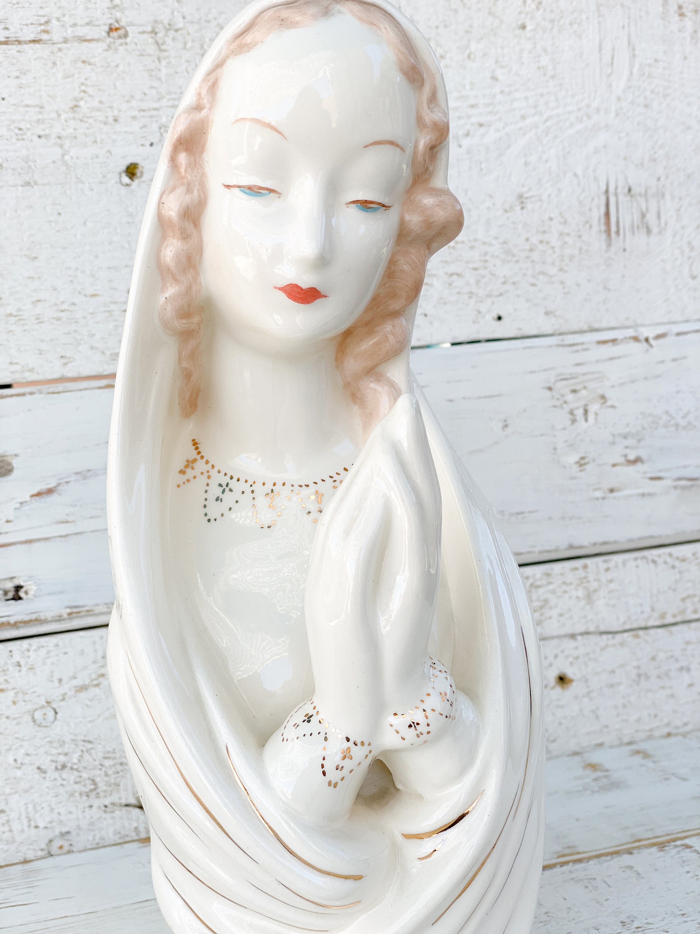 Praying Angel Figurine Vintage Handmade Figurine Religious Etsy Singapore