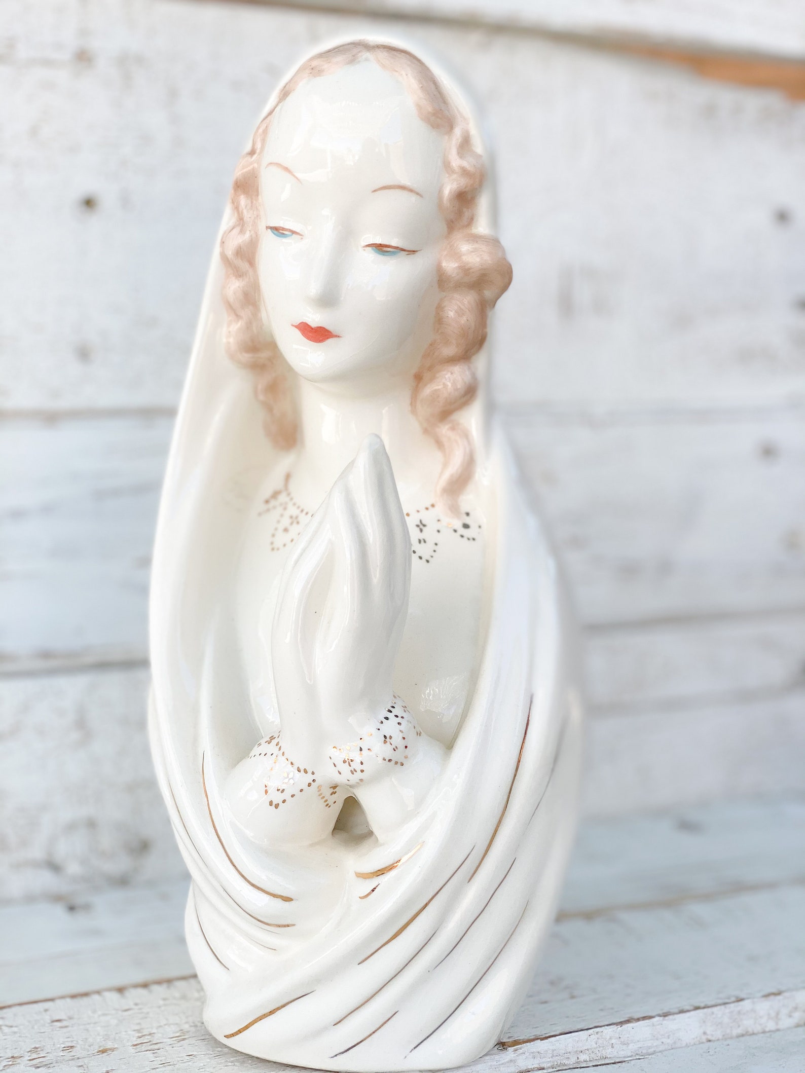 Praying Angel Figurine Vintage Handmade Figurine Religious Etsy Singapore