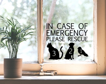 pet emergency decal | in case of emergency save my pets