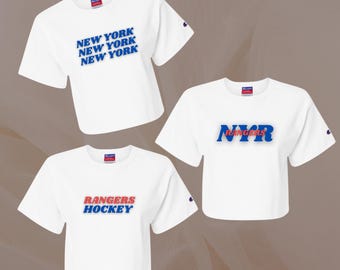 new york rangers crop top | nhl hockey shirt women's