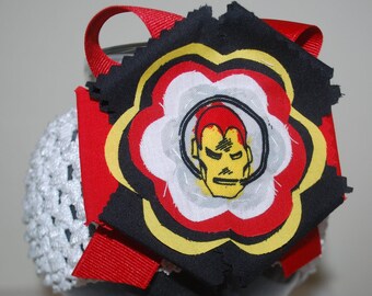 Iron Man Avengers Fabric Flower Headband for Baby