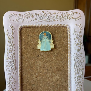 Pink w/Gold Accents Pin Trading Pinboard Corkboard Frame Display