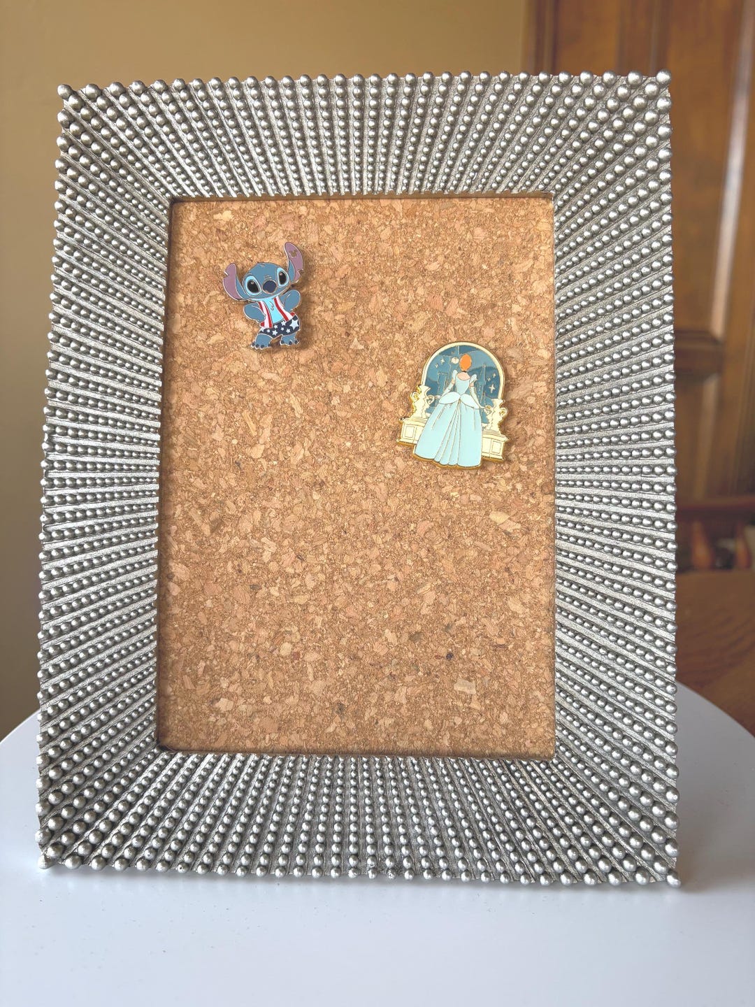 Silver Beaded Metal Pin Trading Pinboard Corkboard Frame Display - Etsy