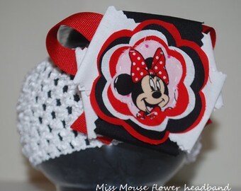 Minnie Mouse Fabric Flower Headband for baby