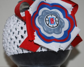 LA Clippers Fabric Flower Headband for Baby