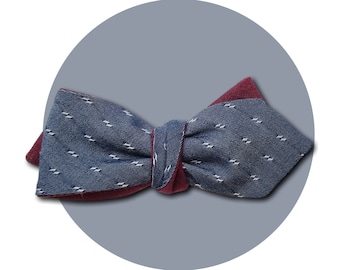 Reversible Butterfly Tip Self-tie Bow Tie