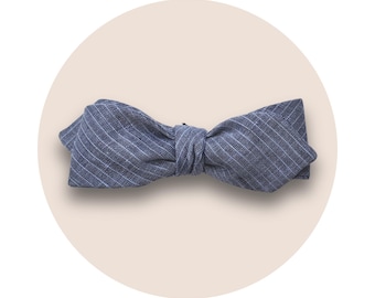 Handmade Bow Tie, Linen – Self-Tie, Medium Pointed, Vintage Style | Ready to Wear | Mr. Conductor