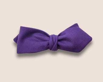 Handmade Bow Tie, Cotton – Self-Tie, Slim, Vintage Style | Made to Order | Purple Reign